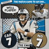 carolina panthers quarterback cam newton talks to his teammate no 7