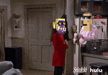 a scene from seinfeld is shown in a hulu ad