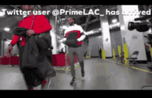 a twitter user @primelac_ has created a video of people running