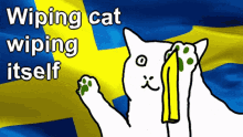 Cat Wiping Cat Wiping Itself GIF - Cat Wiping Cat Wiping Itself Swedish Cat Wiping GIFs