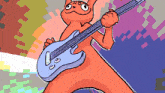 a cartoon of a cat playing a guitar
