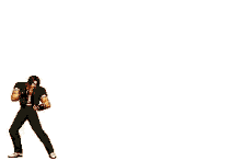 a pixel art illustration of a person holding a gun in front of a fire explosion .