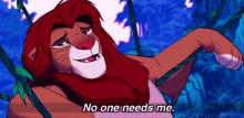 No One Needs Me Simba GIF - No One Needs Me Simba Lion King GIFs
