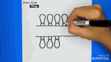 a person is using a think marker to draw a monogram