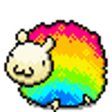 sheep rainbow happy jumping fun