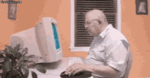 Grandpa Uses A Computer GIF - Grandparents Grandparentgifs GIFs