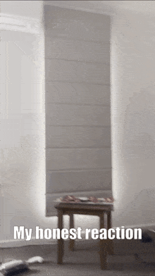 a screenshot of a room with the words my honest reaction