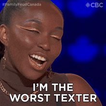 I'M The Worst Texter Family Feud Canada GIF - I'M The Worst Texter Family Feud Canada I'M Bad At Texting GIFs