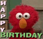 elmo from sesame street is giving a happy birthday message