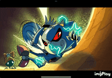 a cartoon of sonic the hedgehog is being played on a phone
