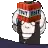 a pixel art drawing of a person wearing a helmet with a tnt bomb on it .