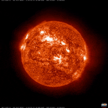a picture of the sun taken by nasa shows the time as 19:18