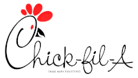 a logo for chick-fil-a with a red chicken