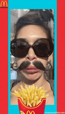 Mustache And Fries GIF - Mustache Fries GIFs