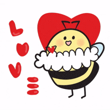 animal bee cute heart love