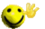 a pixel art of a smiley face with a hand waving .