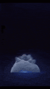 a dark blue background with smoke coming out of a cloud