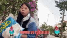 a girl holding a bag of chips with the words bless your heart on it