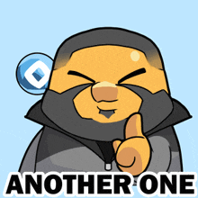 a cartoon of a man with a beard giving a thumbs up and the words another one below him