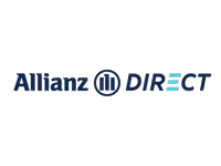 the logo for allianz direct is blue and white
