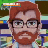 a man with glasses and a beard is looking at the camera .
