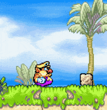 a pixel art of a cartoon character with the number 12 on his pants