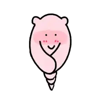 a cartoon drawing of a pink balloon with a smiley face on it