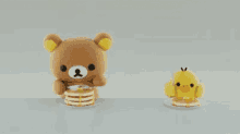 Duck Teddy Bear GIF - Duck Teddy Bear Eating Pancakes GIFs