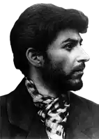a man with a beard and a plaid scarf around his neck