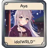 a picture of a girl with the name aya written above her