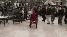 dealpool spiderman tripped