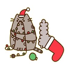 pusheen merry chritmas santa stocking presents