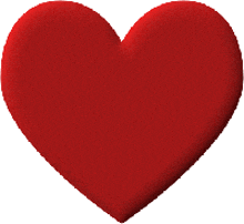 a red heart on a white background with a gray border