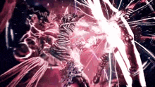 a video game character is being destroyed by a giant monster