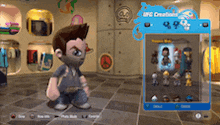 a cartoon character is standing in front of a screen that says " rpg creations "