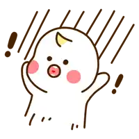 a cartoon drawing of a baby with a surprised look on its face