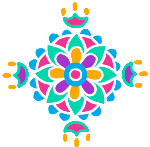 Colourful Rangoli Morphs Sticker - Diwali Sparkles Colorful Designs Stickers