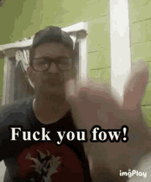 Fuck You Fow Eyeglasses GIF - Fuck You Fow Eyeglasses Sign Language GIFs