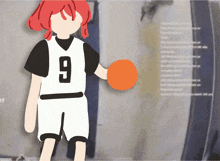 a cartoon of a basketball player with the number 9 on their jersey