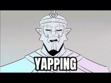 a black and white drawing of a man with the word yapping on the bottom