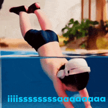 a young boy wearing a virtual reality headset is swimming in a pool