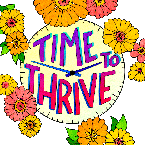 Time To Thrive Clock Sticker - Time To Thrive Clock Time Stickers