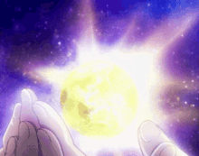 energy ball hand galaxy shiny