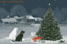 Dogs At Christmas Tree GIF