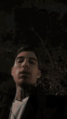 a blurry picture of a man in a parking lot