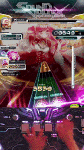 a person is playing a video game called sound pulse