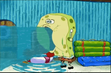 Spongebob Squarepants Gary Takes A Bath GIF - Spongebob Squarepants Gary Takes A Bath Spit Take GIFs