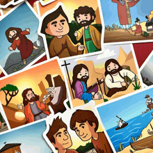 a bunch of pictures of jesus with the word meta at the bottom left