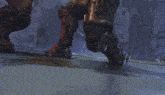a video game scene with a soldier holding a chainsaw in his hand