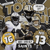 New Orleans Saints (13) Vs. Minnesota Vikings (16) Third Quarter GIF - Nfl National Football League Football League GIFs